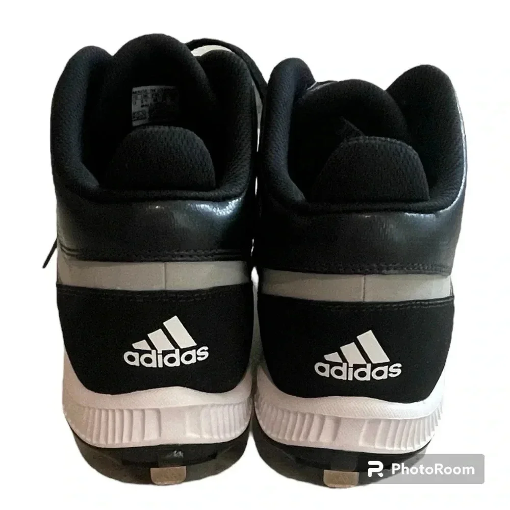 Adidas Xtra Bases 2 Metal Baseball Cleats Mens Size 13 Black Gray NWT Mid Top